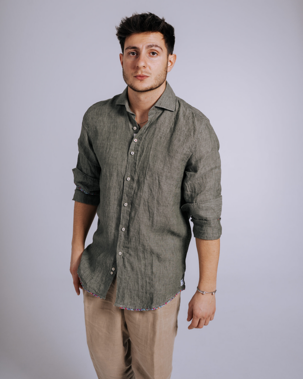 Bjovuit Sitges 02 Green Linen Shirt