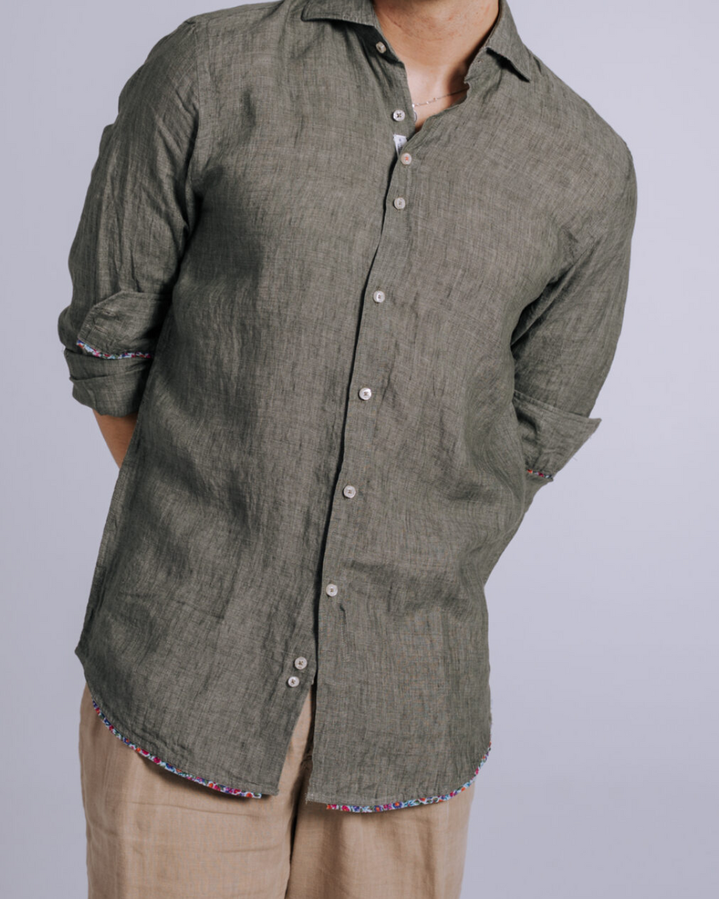 Bjovuit Sitges 02 Green Linen Shirt