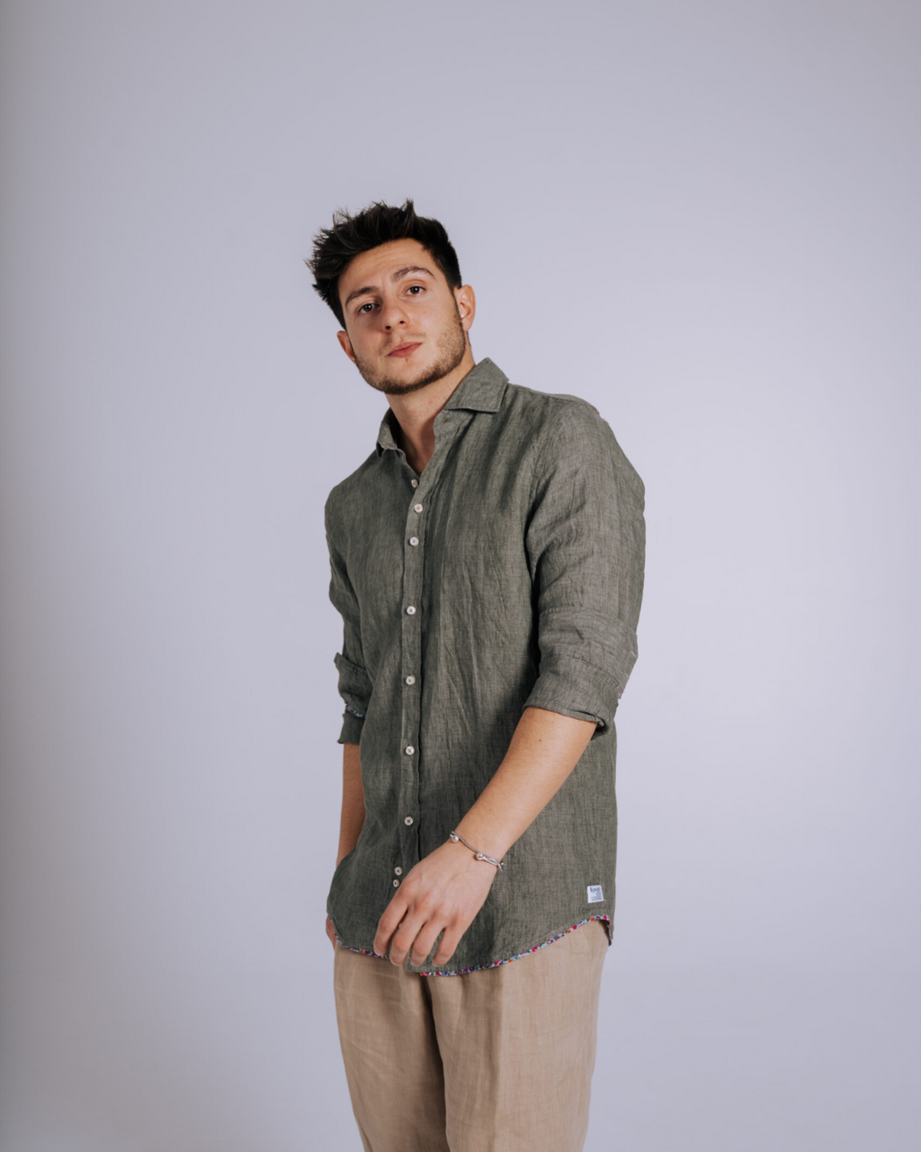 Bjovuit Sitges 02 Green Linen Shirt