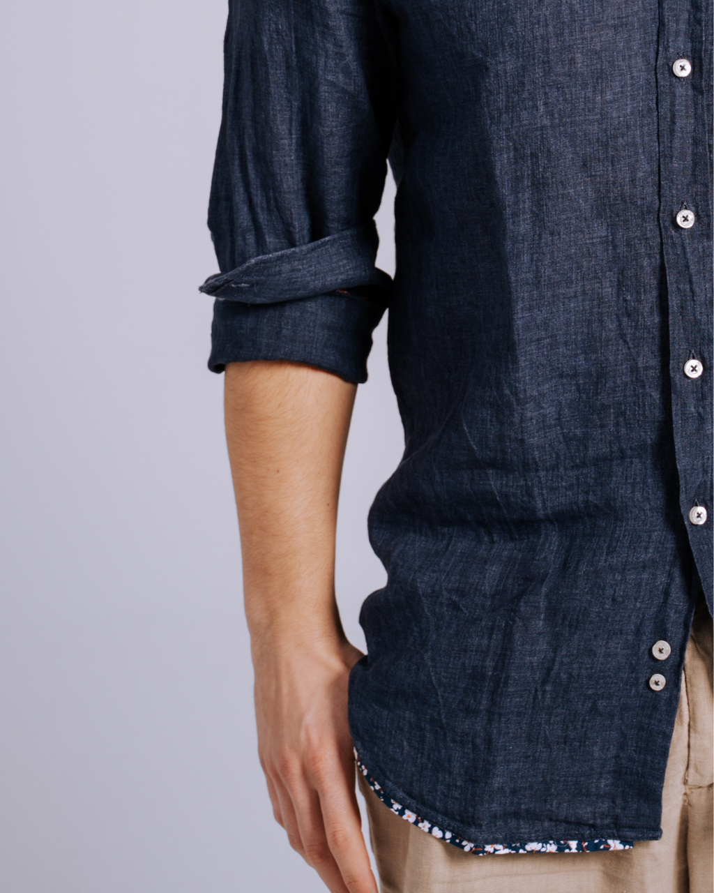 Bjovuit Sitges 03 Linen Navy Shirt