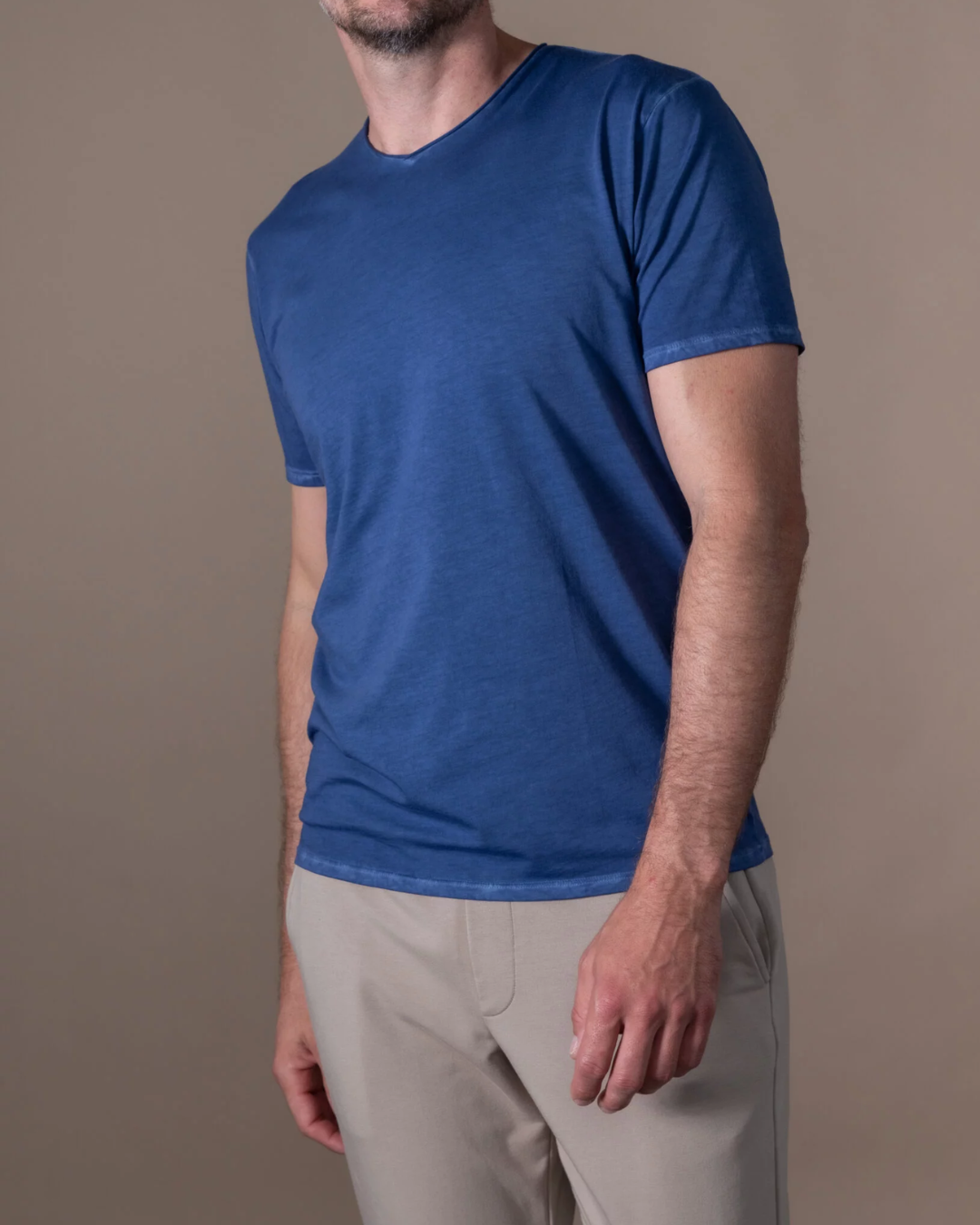 Camiseta Bjovuit Washed V-neck Blue