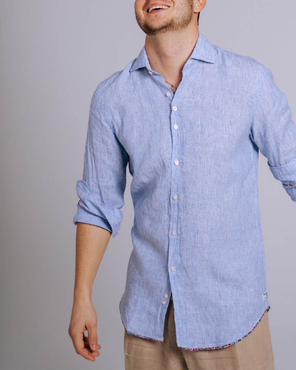 Bjovuit Sitges 04 Fine Lines Blue Shirt