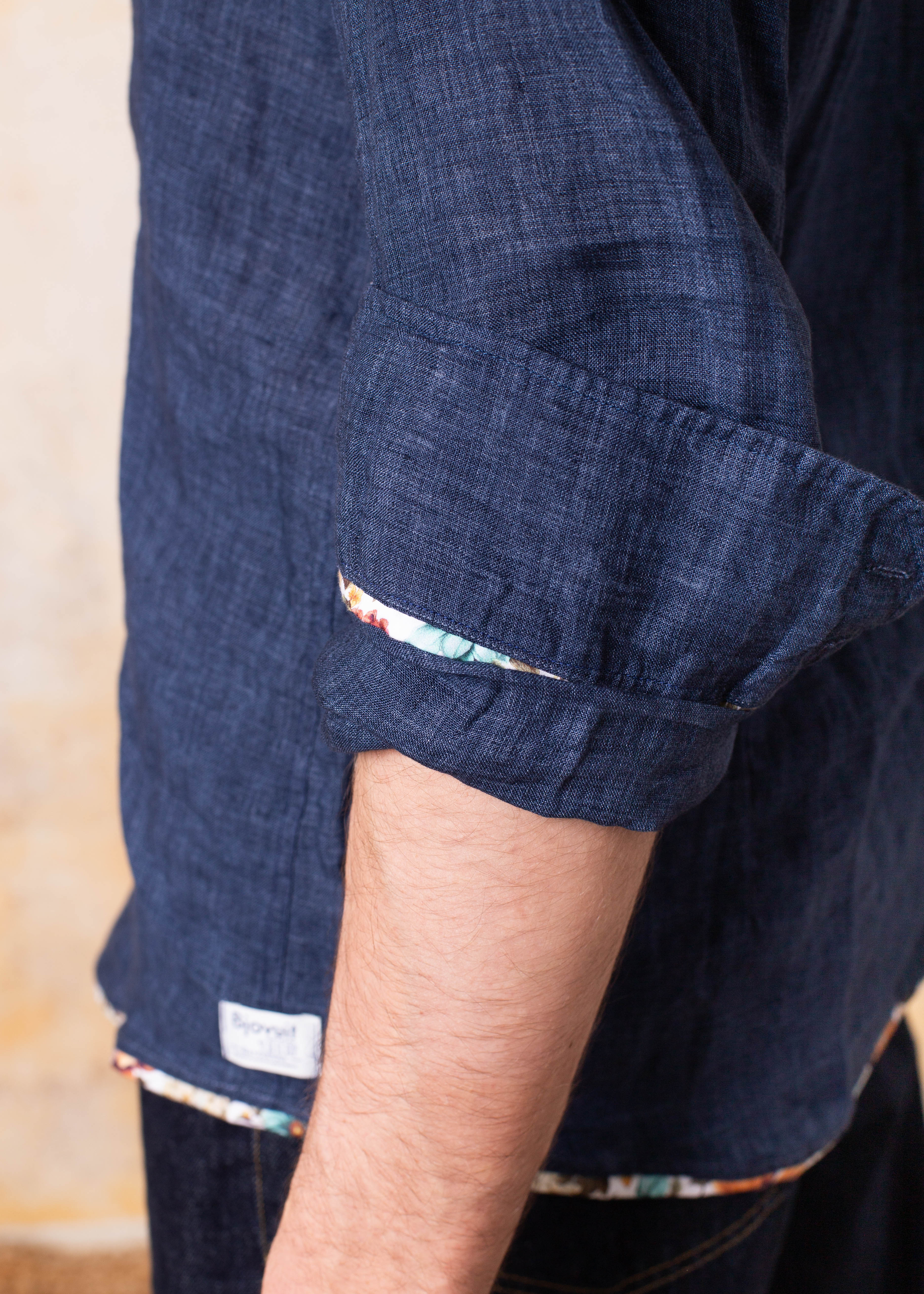 Camisa Bjovuit Formentera 07 Lino Azul Marino