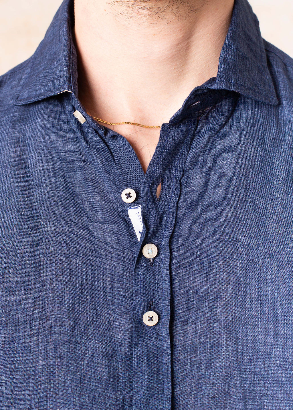 Camisa Bjovuit Formentera 07 Lino Azul Marino