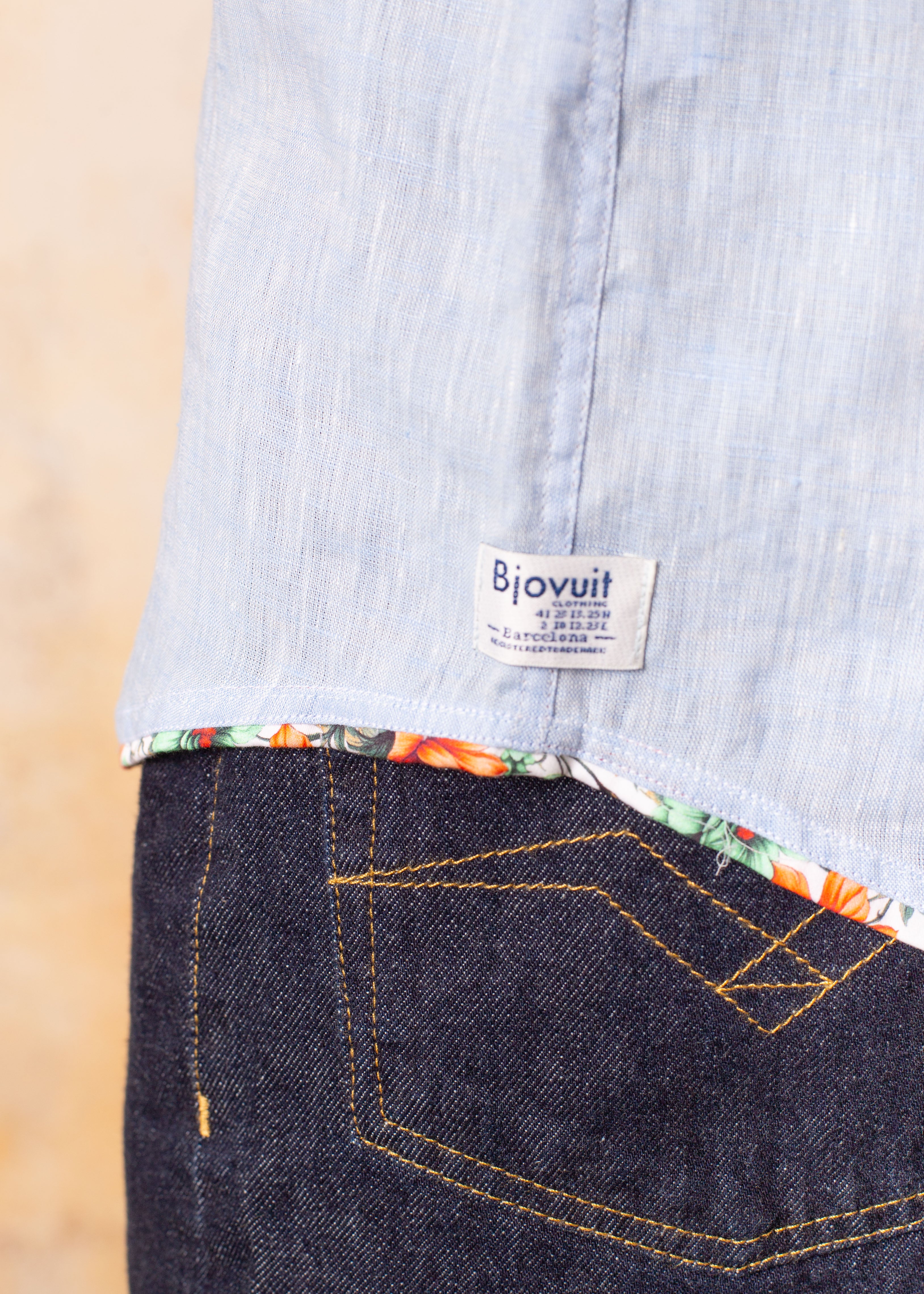 Camisa Bjovuit Formentera 02 Lino Azul Claro