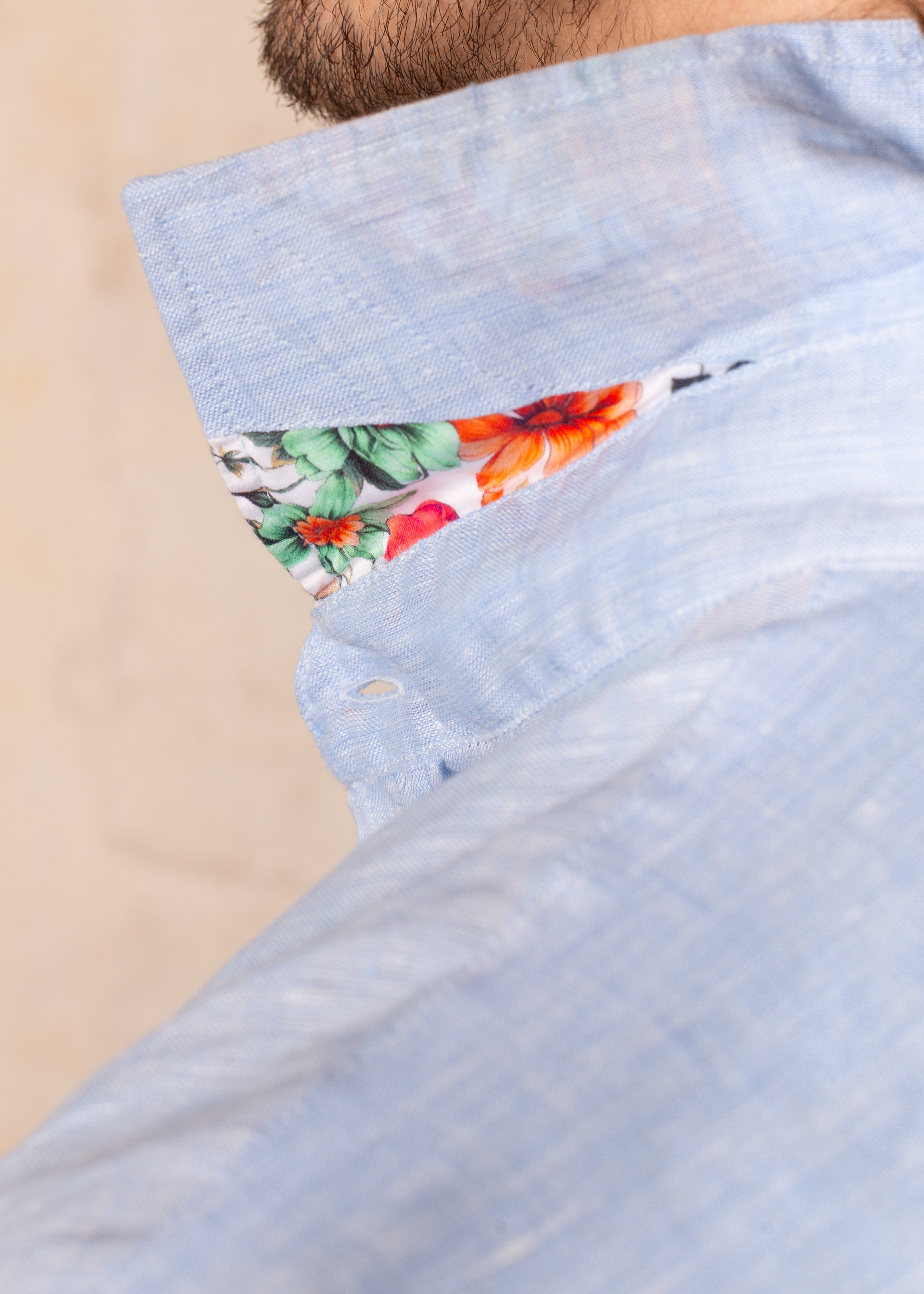 Camisa Bjovuit Formentera 02 Lino Azul Claro