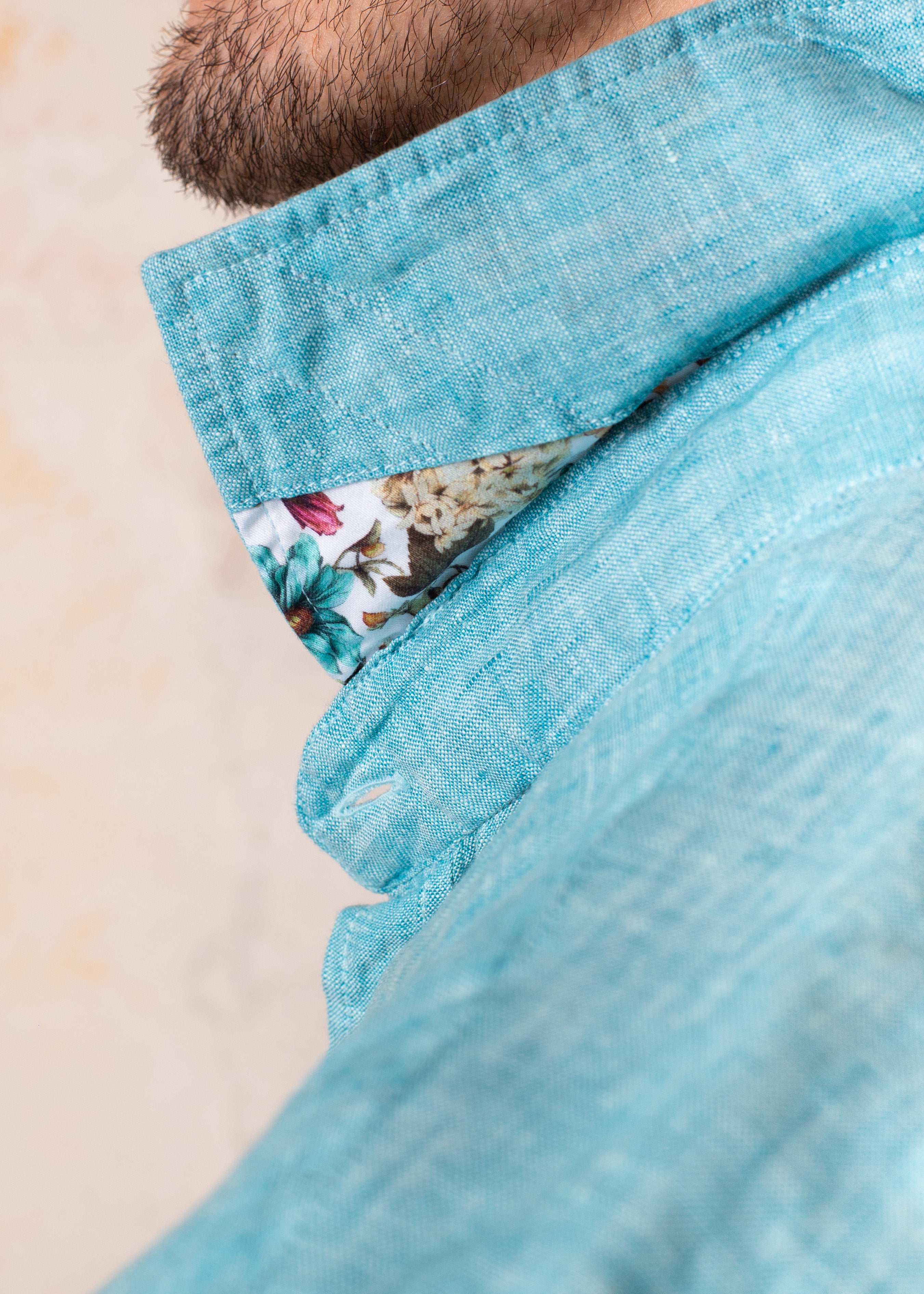 Camisa Bjovuit Formentera 05 Lino Verde Aqua