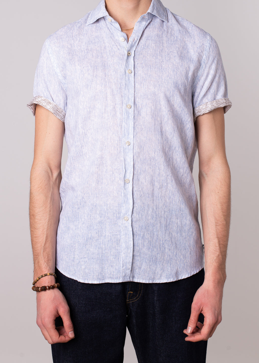 Bjovuit Formentera 02 Light Blue Linen Shirt