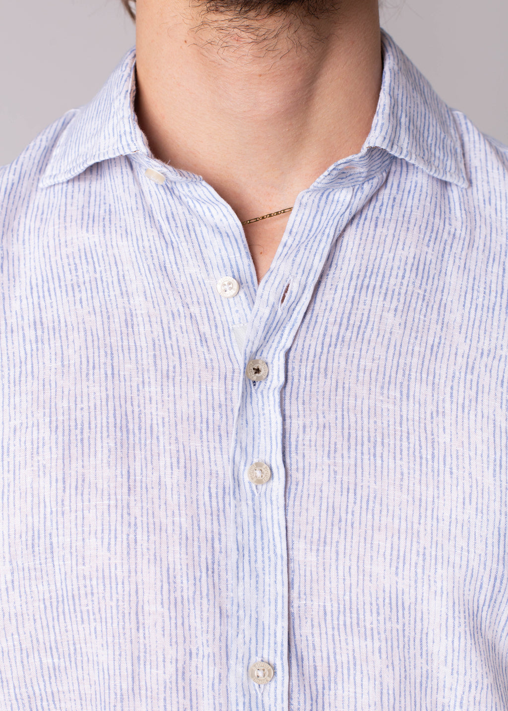 Bjovuit Formentera 02 Light Blue Linen Shirt