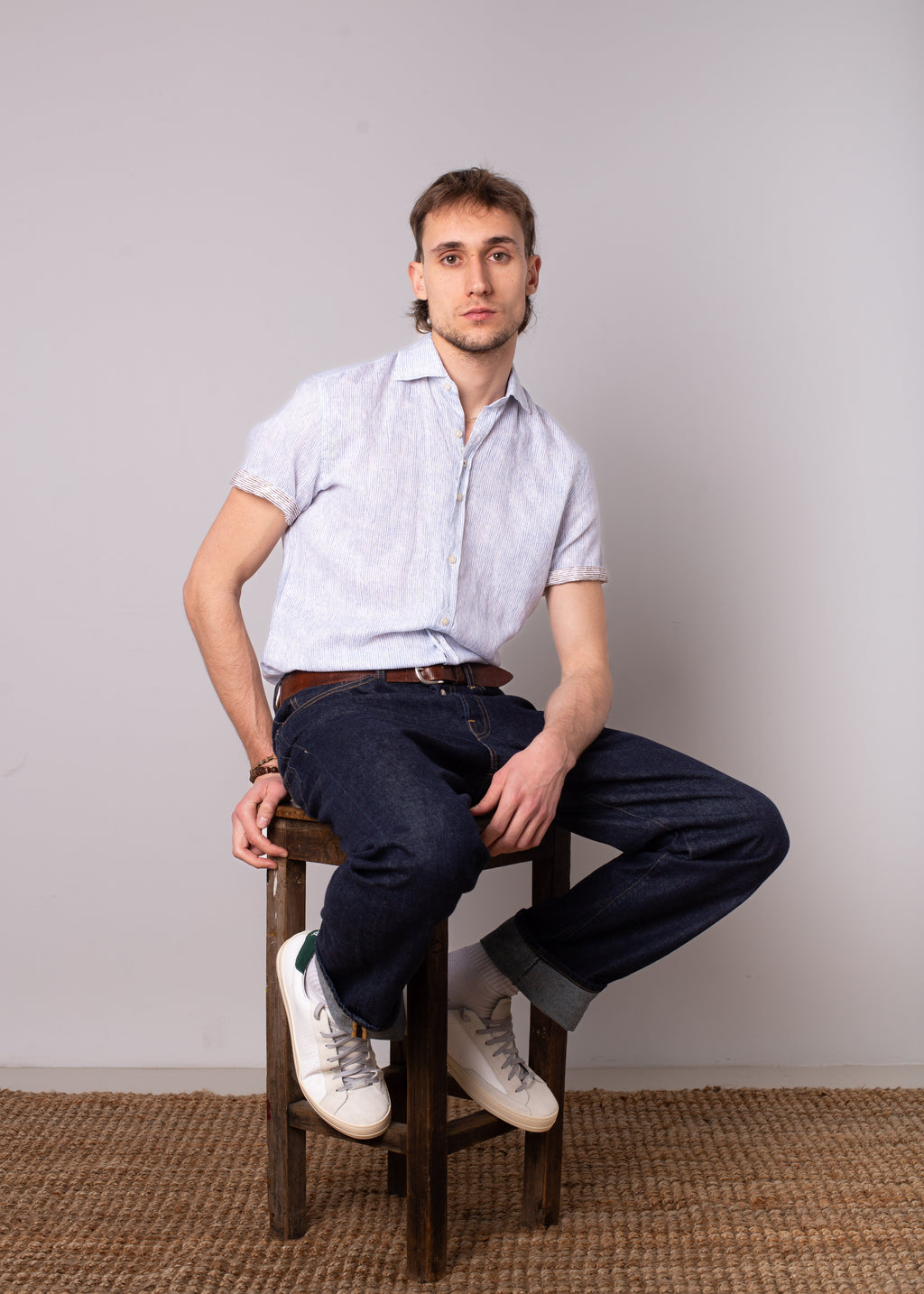Bjovuit Formentera 02 Light Blue Linen Shirt