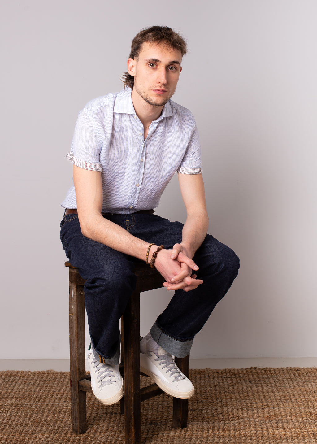 Bjovuit Formentera 02 Light Blue Linen Shirt